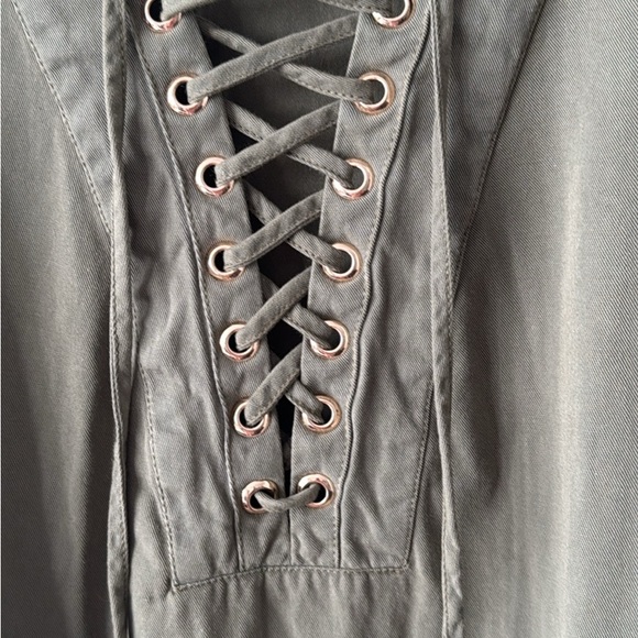 ba&sh Olive Green Lace-Up Dress - Picture 6 of 7